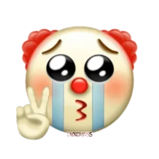 🤡 ピエロ, 絵文字, 涙, ピースサイン, キス telegram sticker