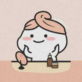 ⛅ cute, cartoon, person, face, skin care telegram sticker