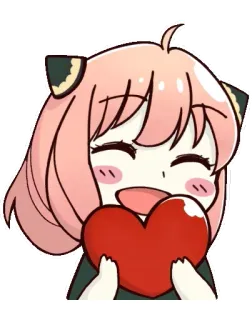 ❤️ Anya Forger Spy × Family Anime, Lindo, Corazón, Anya, Spy Family, Forger telegram sticker