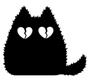 💔 Katze, gebrochenes Herz, traurig, Tier, Sticker, Liebe telegram sticker