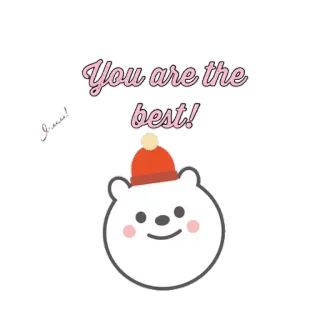 😻 You are the best! cumplido, ánimo, positivo, oso, lindo whatsapp sticker