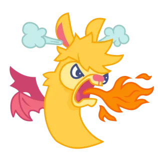 😡 Drache, Feuer, Wut, Cartoon, Monster, süß telegram sticker