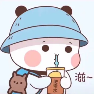 🍃 肥宅水 cartoon, drink, cute, panda, bubble tea telegram sticker