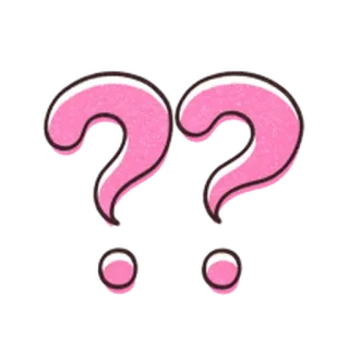 😊 ponto de interrogação, rosa, incerteza, pergunta, pensando, confuso telegram sticker
