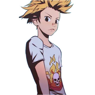☹️ anime, cartoon, manga, skull, fire telegram sticker