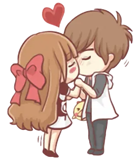💏 Paar, Liebe, Kuss, Romantik, Cartoon, süß telegram sticker