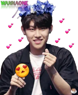 ❤ WANNAONE kpop, fiore, cuori, uomo, coreano whatsapp sticker