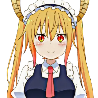 🐉 Tohru Miss Kobayashi's Dragon Maid Anime, Dragón, Maid, Tohru, Kawaii telegram sticker