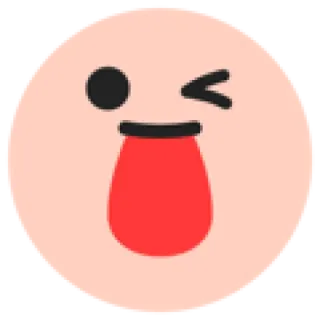 😜 Emoji, Lengua, Guiño, Juguetón, Expresión, Cara telegram sticker