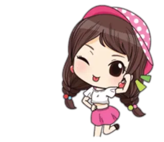 💪 Desenho animado, Menina, Fofo, Personagem, Adesivo, Anime telegram sticker