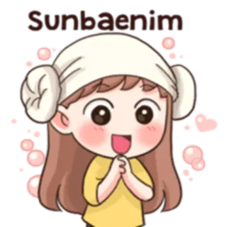 ☺️ Sunbaenim アニメ, 可愛い, 女の子, かわいい, 先輩 whatsapp sticker