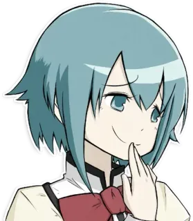 😏 Sayaka Miki Puella Magi Madoka Magica Anime, Manga, Sayaka Miki, Mignon, Cheveux bleus, Fille anime telegram sticker