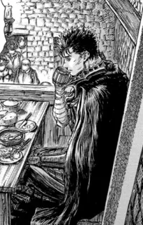 🖤 Guts Berserk manga, anime, sword, warrior, fantasy, guts whatsapp sticker