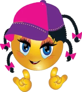 😀 emoji, sticker, girl, hat, cartoon, cute whatsapp sticker