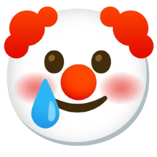 😢 clown, emoji, sad, crying telegram sticker