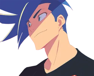 😊 Kamina Gurren Lagann Anime, Manga, Personaggio, Kamina, Gurren Lagann, capelli blu telegram sticker