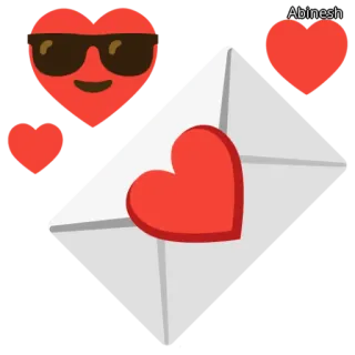 🕶️ Abinesh ハート, 愛, 絵文字, 手紙, ロマンチック telegram sticker