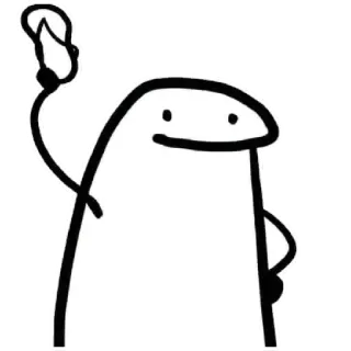 🩴 cartoon, stick figure, raising hand, waving telegram sticker