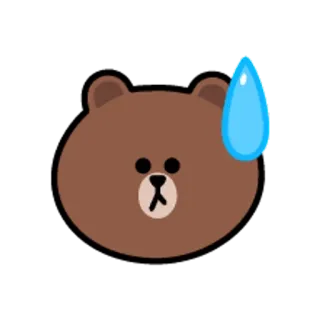 😋 Brown orso, cartone animato, emoji, kawaii, carino, Line Friends, personaggio telegram sticker