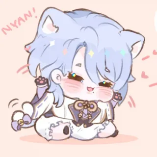 🎐 NYAN! anime, cat, cute, kawaii, chibi, nyan telegram sticker
