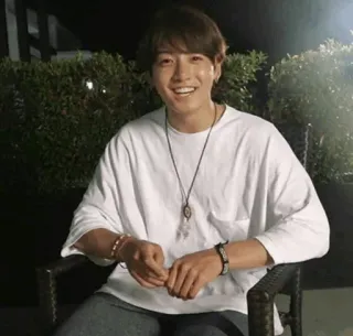 🕸 man, smile, white shirt, sitting, casual telegram sticker