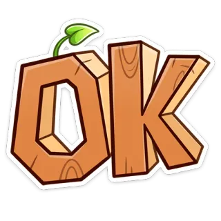 👌 OK ok, madeira, desenho animado, aprovar, acordo, letras telegram sticker