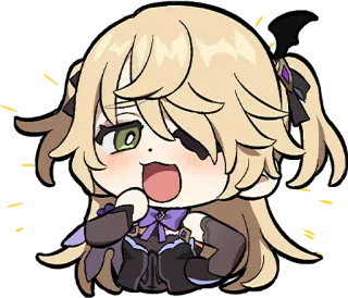😂 Fischl Genshin Impact 애니메이션, 치비, 귀여운, 스티커, 원신, 피슬 telegram sticker