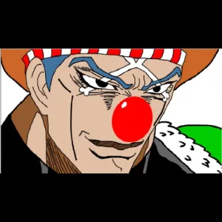 😈 Buggy One Piece clown, anime, pirata, naso rosso, cattivo telegram sticker