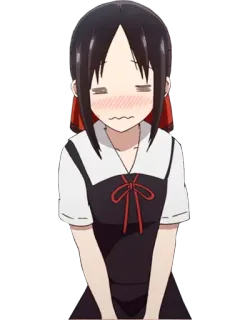 🥢 Kaguya Shinomiya Kaguya-sama: Love Is War Anime, Dessin animé, Fille, Rougir, Expression, Kaguya Shinomiya, Kaguya-sama: Love is War whatsapp sticker