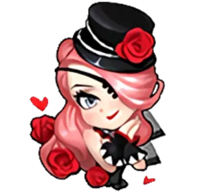 ❤️ rose, cartoon, magician, chibi, girl telegram sticker