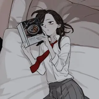 ✖️ BEST book, girl, anime, cute, schoolgirl telegram sticker
