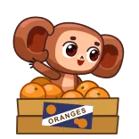 👋 ORANGES cartoon, oranges, fruit, box, animal telegram sticker