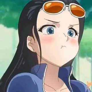📚 Nico Robin One Piece アニメ, キャラクター, ニコロビン, ワンピース, 面白い顔, ぷく顔 telegram sticker