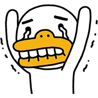 😫 утка, грустный, плачет, мультик, стикер, эмодзи telegram sticker