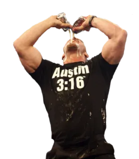 🥂 Stone Cold Steve Austin Austin 3:16 Реслинг, Пиво, Остин, Спорт, WWE whatsapp sticker