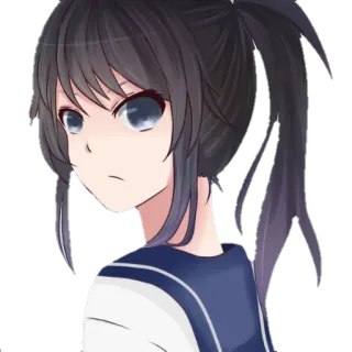 🤨 Ayano Aishi Yandere Simulator Anime, Écolière, Yandere, Simulateur, Jeu telegram sticker