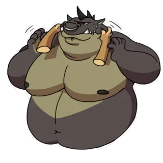 😥 cartoon, anthropomorphic, monster, character, creature telegram sticker