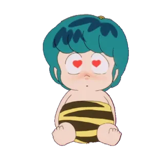😍 Lum Invader Urusei Yatsura anime, cute, cartoon, hearts, love, Lum telegram sticker