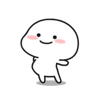 🕺 carino, bianco, cartone animato, semplice, personaggio whatsapp sticker