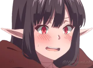 😅 Anime, Elfe, Mignon, Yeux Rouges telegram sticker