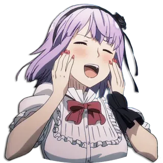 ☺️ Anime, Manga, Mädchen, Lächeln, Fröhlich, Cartoon telegram sticker