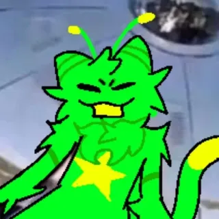 ❇️ kreskówka, zwierzę, zielony, gwiazda, rysunek, postać telegram sticker