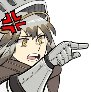 💢 动漫, 生气, 骑士, 指, 沮丧 telegram sticker