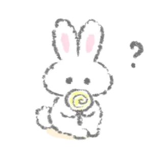 🤔 กระต่าย, กระต่ายน้อย, อมยิ้ม, น่ารัก, การ์ตูน telegram sticker
