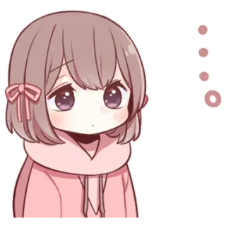 🐱 Anime, Meisje, Schattig, Blozen, Chibi whatsapp sticker
