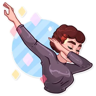 💃 Dab, Pose, Personagem, Dança, Desenho animado, Gesto whatsapp sticker