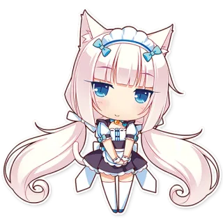 😺 anime, neko, catgirl, kawaii, cute whatsapp sticker