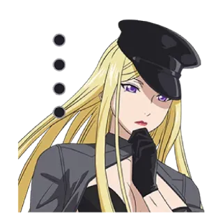 🤔 Anime, Mulher, Loira, Chapéu, Uniforme whatsapp sticker