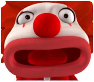 🤡 Clown, gruselig, unheimlich, Cartoon, rote Nase, lustig whatsapp sticker