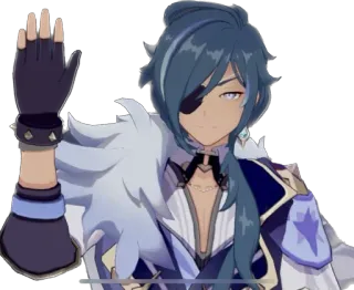 👋 Kaeya Genshin Impact Anime, Gra, Genshin Impact, Kaeya, Postać, Niebieskie włosy telegram sticker